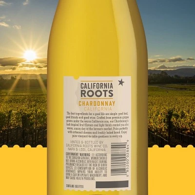 Chardonnay White Wine 750ml Bottle California Roots™