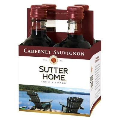Sutter Home Cabernet Sauvignon Red Wine  4pk/187ml Bottles