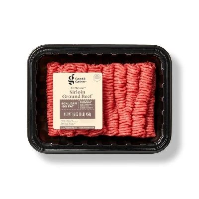 All Natural 90/10 Ground Beef Sirloin 1lb Good & Gather™