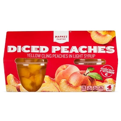 Diced Peaches In Light Syrup Fruit Cups 4ct  Market Pantry™