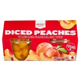 Market Pantry Diced Peaches In Light Syrup Fruit Cups 4ct  Market Pantry™