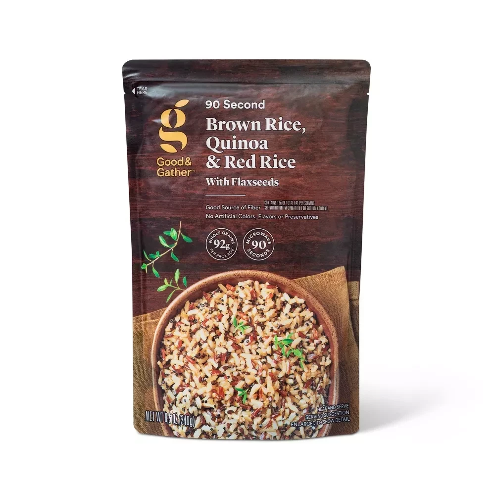 Brown Rice, Quinoa & Red Rice with Flaxseeds Microwavable Pouch  8.5oz  Good & Gather™