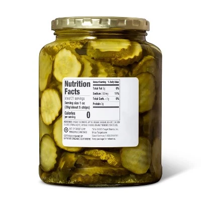 Good & Gather Organic Kosher Hamburger Dill Pickle Chips 32 fl oz