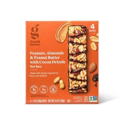Good & Gather Almond & Peanut Butter with Cocoa Drizzle Nut Bars  4ct  Good & Gather™