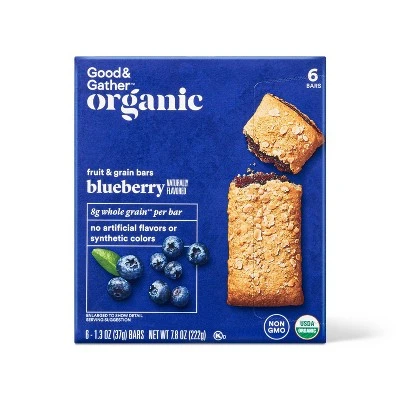 Good & Gather Organic Blueberry Fruit & Grain Bars, Blueberry