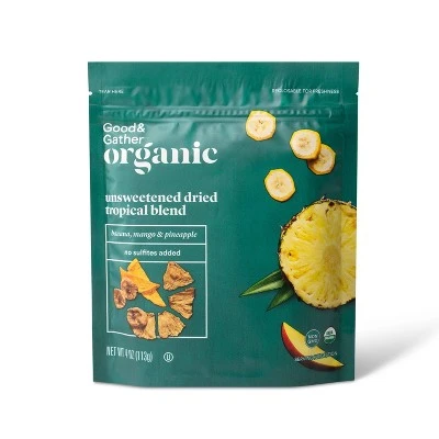 Organic Dried Unsweetened Tropical Blend Banana, Mango & Pineapple 4oz Good & Gather™