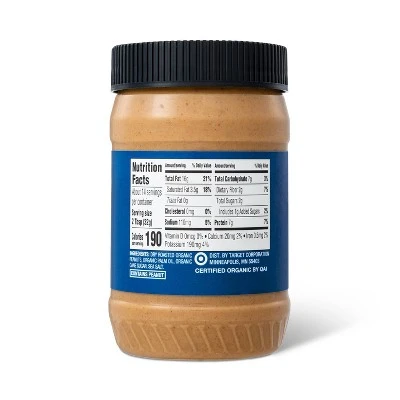 Good & Gather Organic Crunchy Peanut Butter Spread, Crunchy Peanut Butter