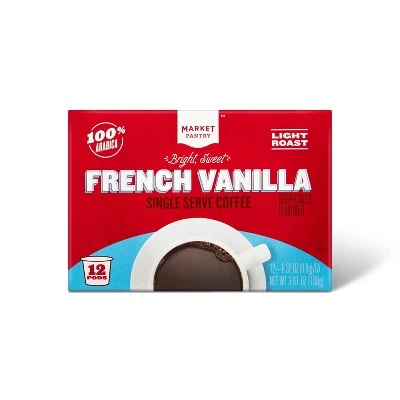 French Vanilla Light Roast Coffee  Single Serve Pods  12ct  Market Pantry™