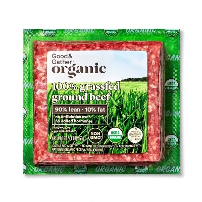 Organic 100% Grassfed 90/10 Ground Beef 1lb Good & Gather™