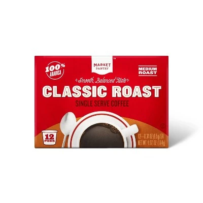 Premium Roast Medium Roast Coffee Single Serve Pods 12ct Market Pantry™