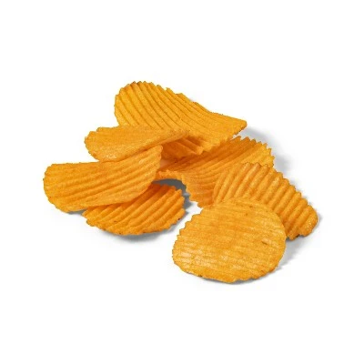 Cheddar & Sour Cream Ripple Potato Chips  8oz  Market Pantry™