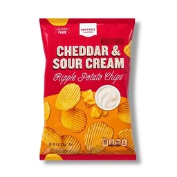 Market Pantry Cheddar & Sour Cream Ripple Potato Chips  8oz  Market Pantry™