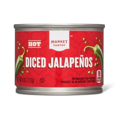 Hot Diced Jalapenos 4oz Market Pantry™