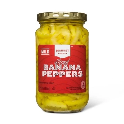 Sliced Mild Banana Pepper Rings 12oz  Market Pantry™