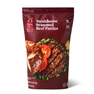 Steakhouse Seasoned Beef Patties Frozen 3LBs Good & Gather™