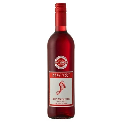 Barefoot Red Moscato Wine  750ml Bottle