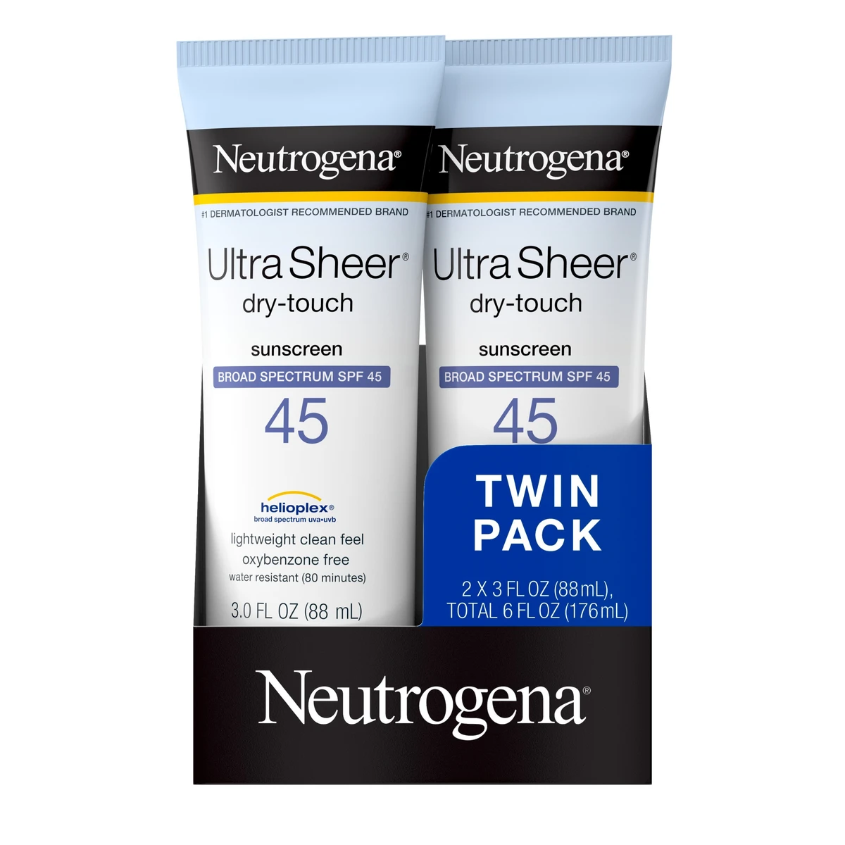 Neutrogena Ultra Sheer Dry Touch Sunscreen Broad Spectrum SPF 45  3 fl oz /2ct