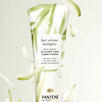 Pantene Nutrient Blends Hair Volume Multiplier Silicone Free Bamboo Conditioner for Fine & Thin Hai