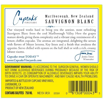 Cupcake Sauvignon Blanc White Wine  750ml Bottle