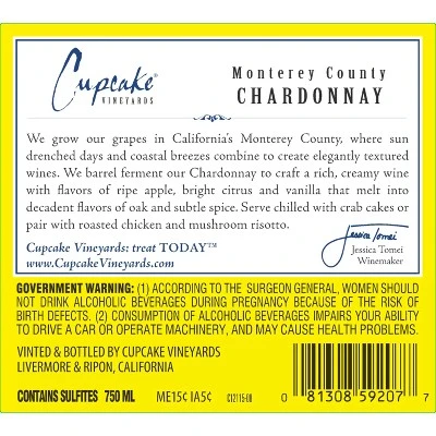 Cupcake Chardonnay White Wine  750ml Bottle