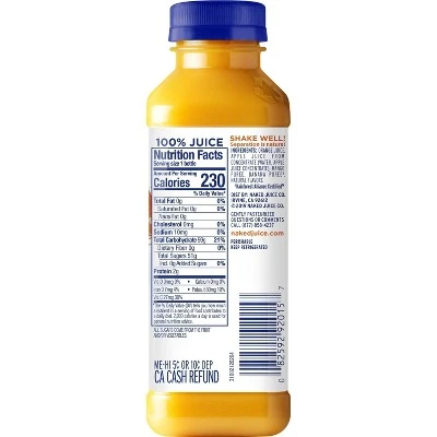 Naked All Natural Vegan Orange Mango Juice  15.2oz