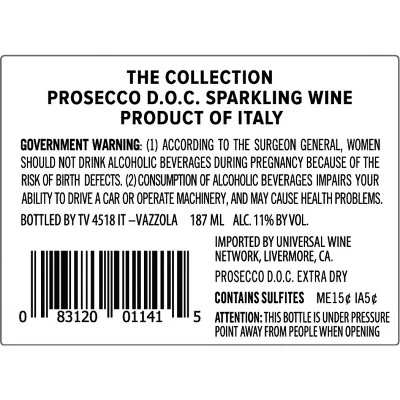 The Collection Prosecco Wine  187ml Bottle