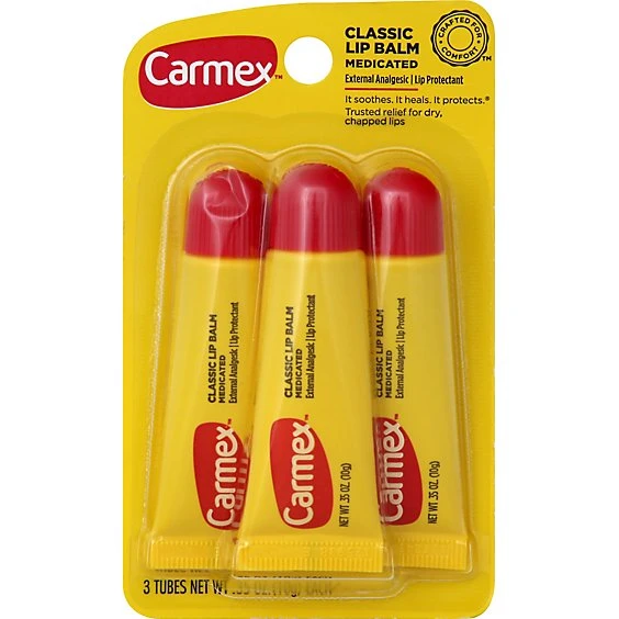 Carmex Classic Medicated Lip Balm Tube 3ct