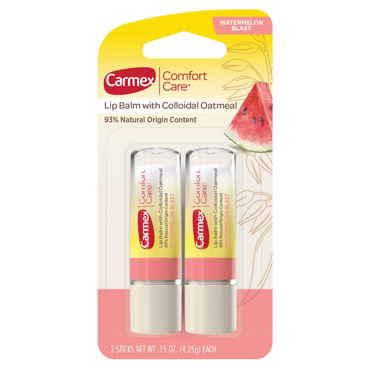 Carmex Comfort Care Lip Balm Watermelon 2pk