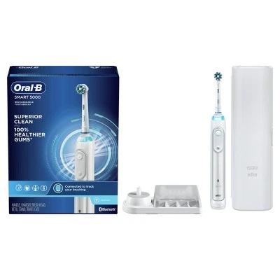 Oral B 5000 SmartSeries Electric Toothbrush White Powered by Braun
