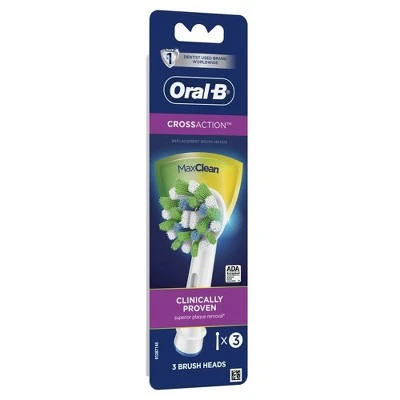 Oral B Cross Action Electric Toothbrush Replacement Brush Heads  3ct