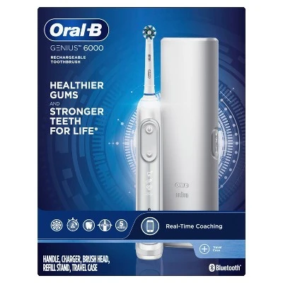 Oral B 6000 SmartSeries Electric Toothbrush Powered by Braun White
