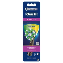 Oral-B Oral B Cross Action Black Refill Heads  3ct