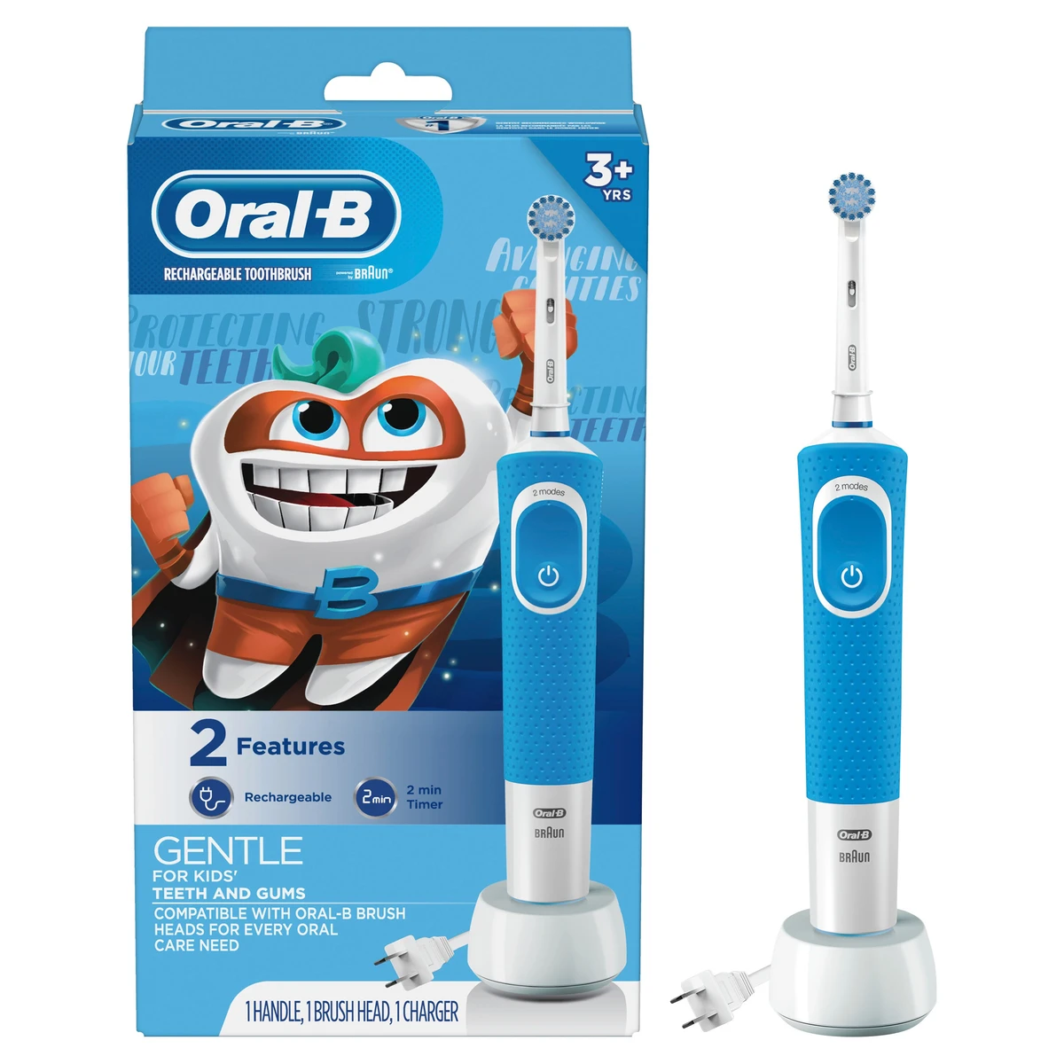 Oral B Kids Electric Toothbrush with Sensitive Brush Head & Timer  3ct