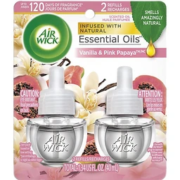 Air Wick Air Wick Scented Oil Twin Refill Essential Oils Vanilla & Pink Papaya (2x.67) oz.