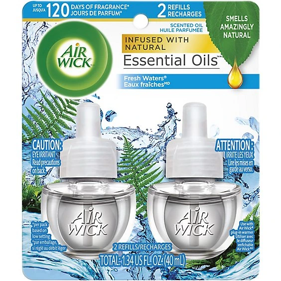 Air Wick Fresh Waters Scented Oil Refills, 2 count