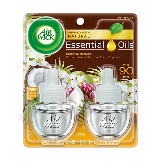 Air Wick Scented Oil Plug in Air Freshener Refills Coconut Almond Blossom & Cherry  2 ct