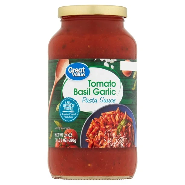  Great Value Tomato Basil Garlic Pasta Sauce, Tomato Basil Garlic