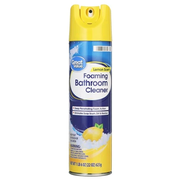 Great Value Foaming Bathroom Cleaner, Lemon Scent, 22 oz