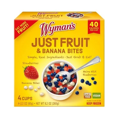 Wyman's Just Fruit Wild Blueberries Strawberries & Banana Bites  4ct/9.2oz