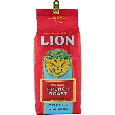 Lion Coffee Lion French Dark Roast Ground Coffee  10oz