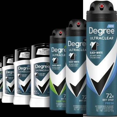 Degree Men Ultra Clear Black + White Fresh 48 Hour Antiperspirant & Deodorant Dry Spray  3.8oz