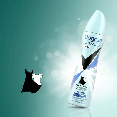Degree Ultra Clear Black + White Pure Clean Antiperspirant & Deodorant Dry Spray  3.8oz