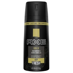 Axe AXE Gold Oud Wood & Vanilla Scent 48 Hour Fresh Deodorant Body Spray 4oz