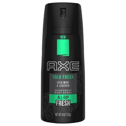 Axe AXE Gold Fresh Iced Mint & Leather Scent All Day Fresh Deodorant Body Spray 4oz
