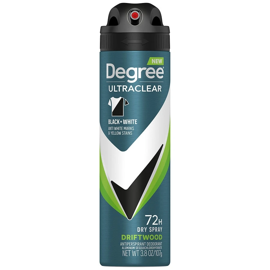 Degree Men Ultra Clear Black + White Driftwood Antiperspirant & Deodorant Dry Spray  3.8oz