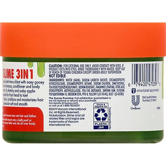 Suave Kids Green Slime 3in1 Shampoo + Conditioner + Body Wash  10oz