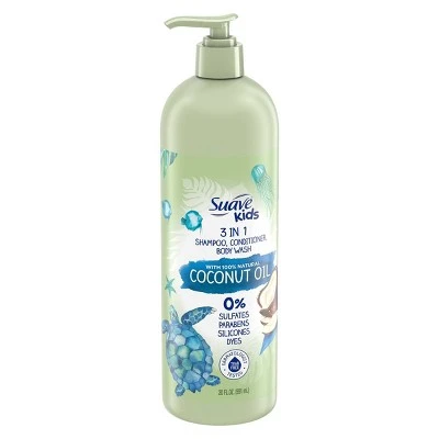 Suave Kids' 100% Natural Coconut Oil 3 in 1 Shampoo, Conditioner, & Body Wash  20 fl oz