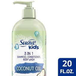 Suave Suave Kids' 100% Natural Coconut Oil 3 in 1 Shampoo, Conditioner, & Body Wash  20 fl oz