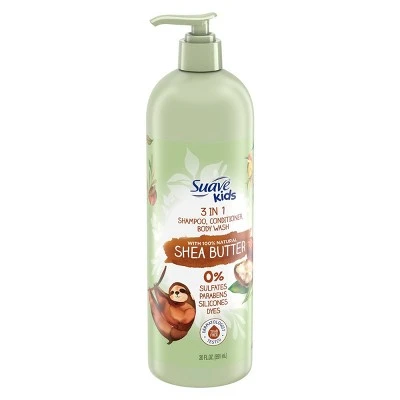 Suave Kids' 100% Natural Shea Butter 3 in 1 Shampoo + Conditioner & Body Wash  20 fl oz