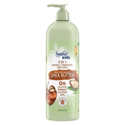 Suave Kids' 100% Natural Shea Butter 3 in 1 Shampoo + Conditioner & Body Wash  20 fl oz